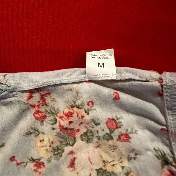 Floral Lace Trim Sleepwear Shorts with Chiffon Top included - Picture 8 of 9